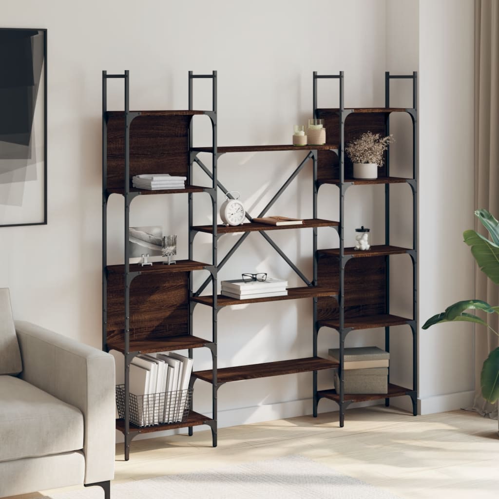 Bibliothèque chêne marron 155,5x24x166,5 cm bois d'ingénierie - XIOS