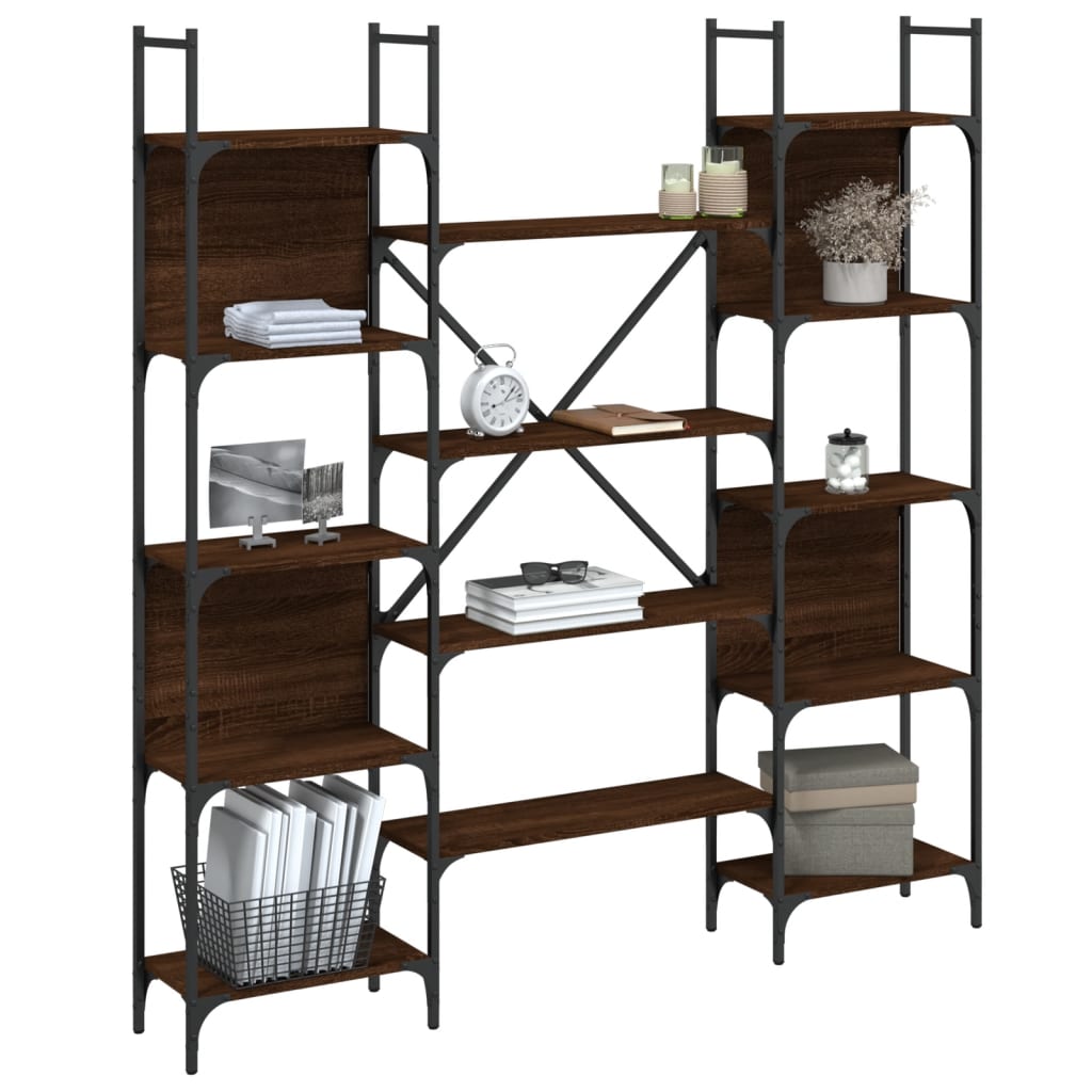 Bibliothèque chêne marron 155,5x24x166,5 cm bois d'ingénierie - XIOS