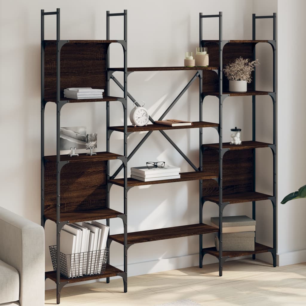 Bibliothèque chêne marron 155,5x24x166,5 cm bois d'ingénierie - XIOS