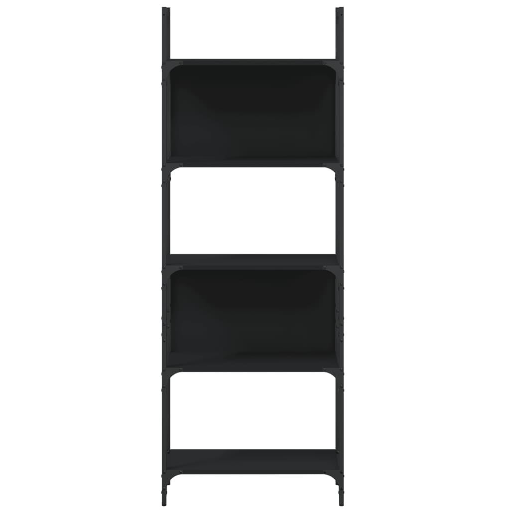 Bibliothèque à 5 niveaux noir 60,5x24x166,5cm bois d'ingénierie - XIOS