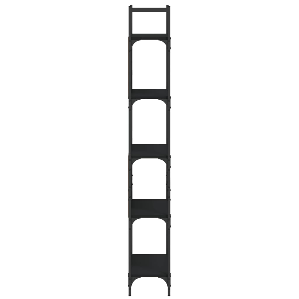 Bibliothèque à 5 niveaux noir 60,5x24x166,5cm bois d'ingénierie - XIOS