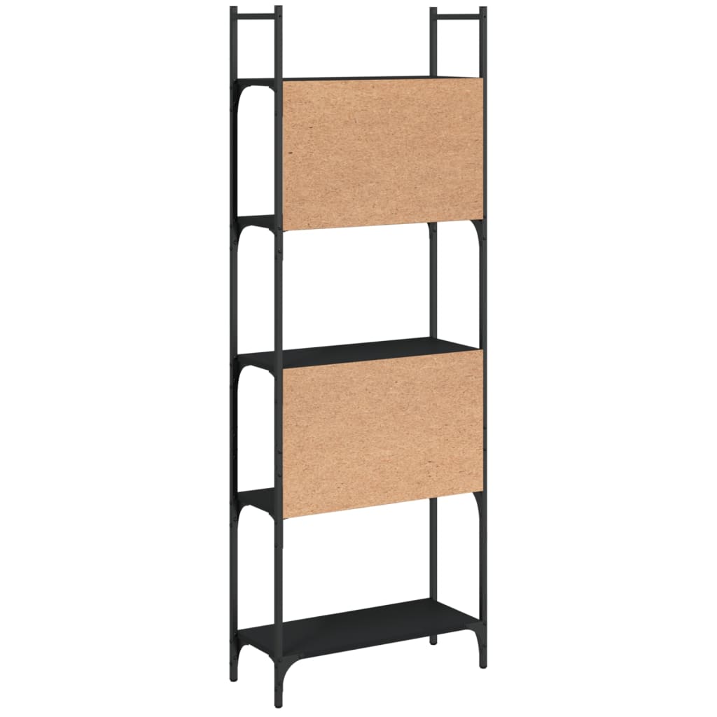 Bibliothèque à 5 niveaux noir 60,5x24x166,5cm bois d'ingénierie - XIOS