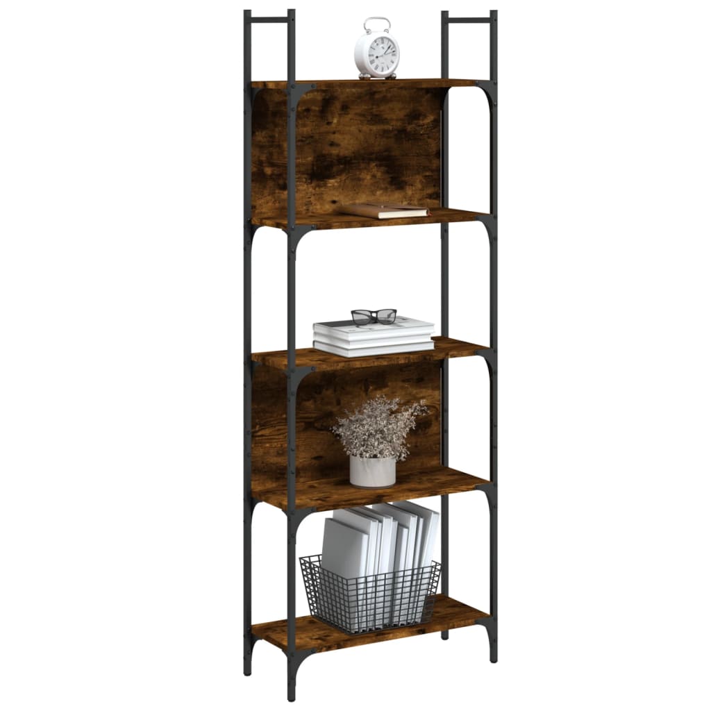 Bibliothèque à 5 niveaux chêne fumé 60,5x24x166,5 cm - XIOS
