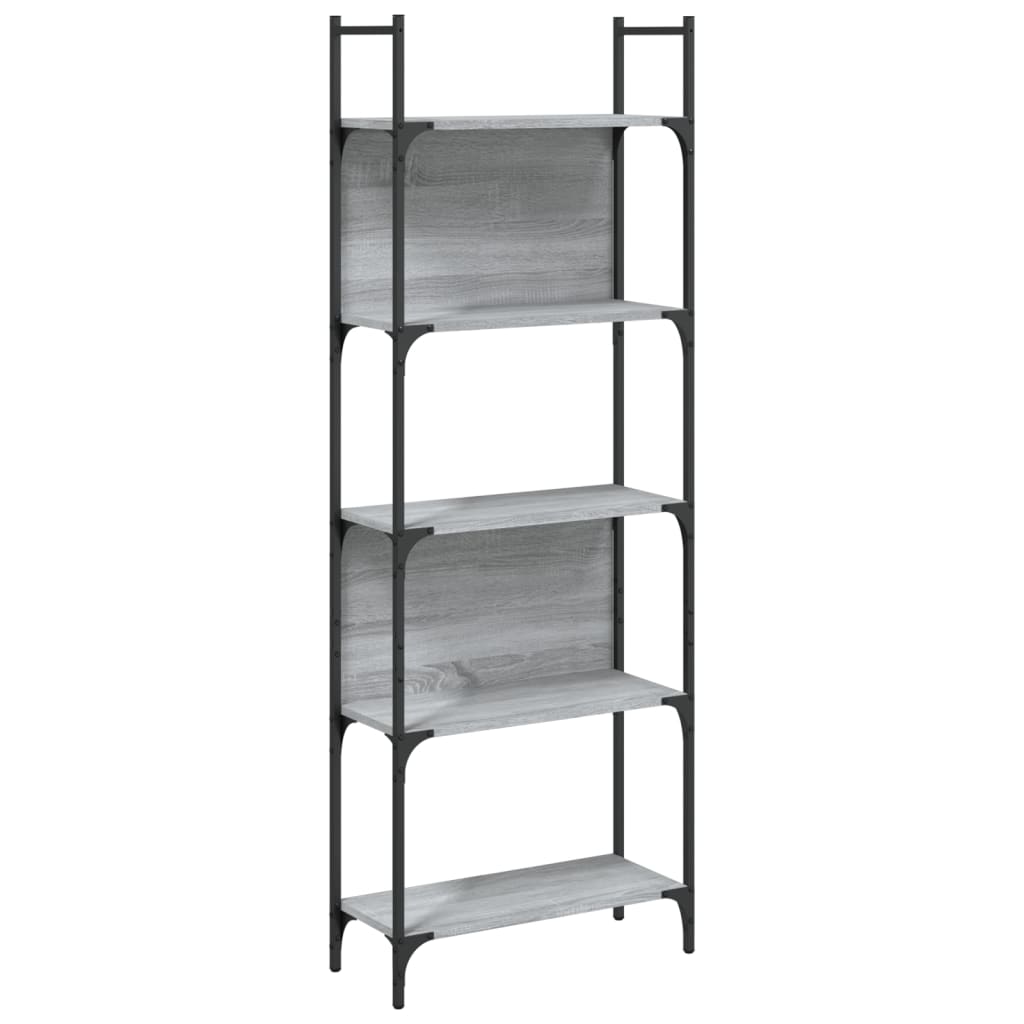 Bibliothèque à 5 niveaux sonoma gris 60,5x24x166,5 cm - XIOS