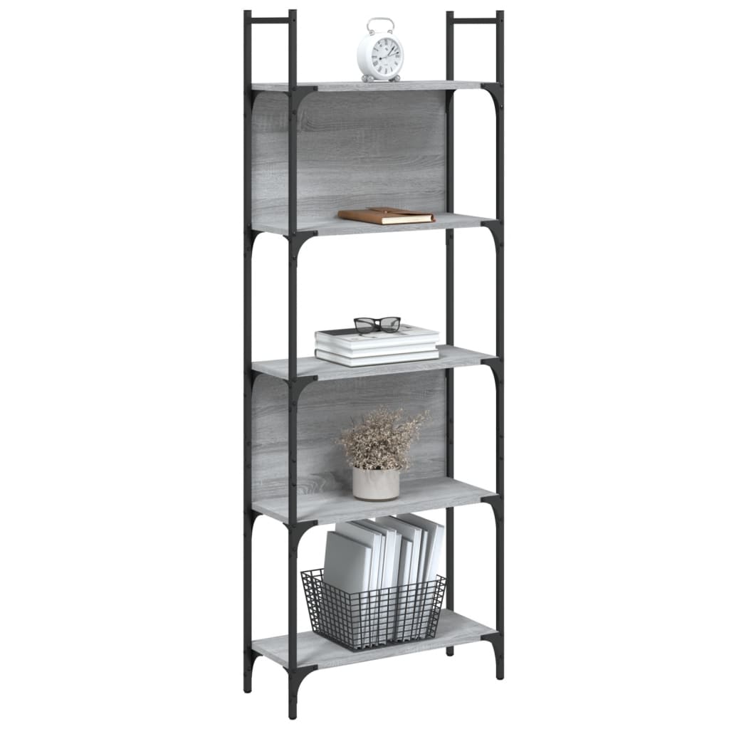 Bibliothèque à 5 niveaux sonoma gris 60,5x24x166,5 cm - XIOS