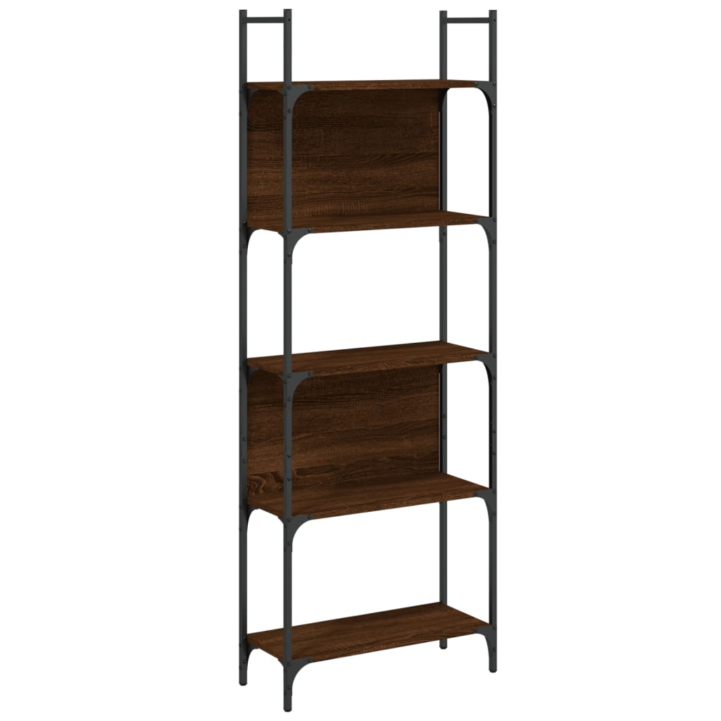 Bibliothèque à 5 niveaux chêne marron 60,5x24x166,5 cm - XIOS