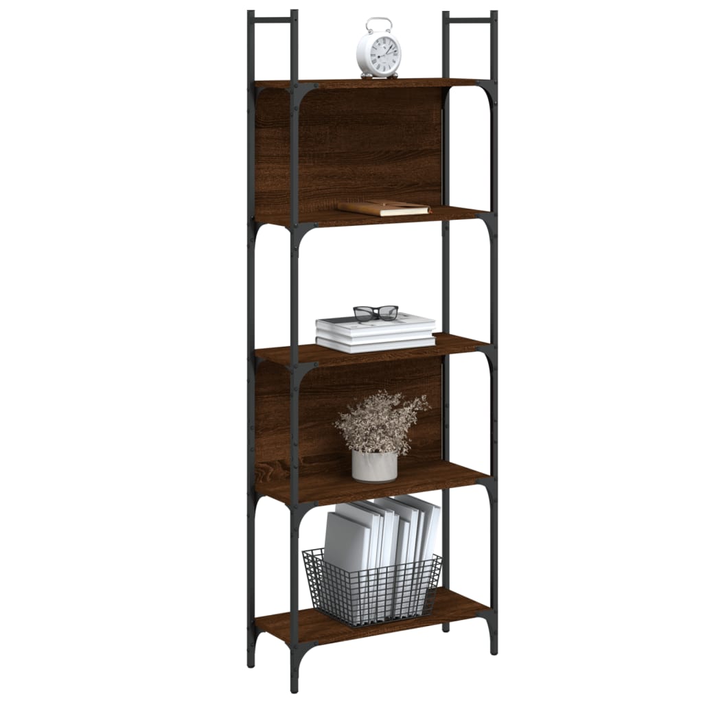 Bibliothèque à 5 niveaux chêne marron 60,5x24x166,5 cm - XIOS