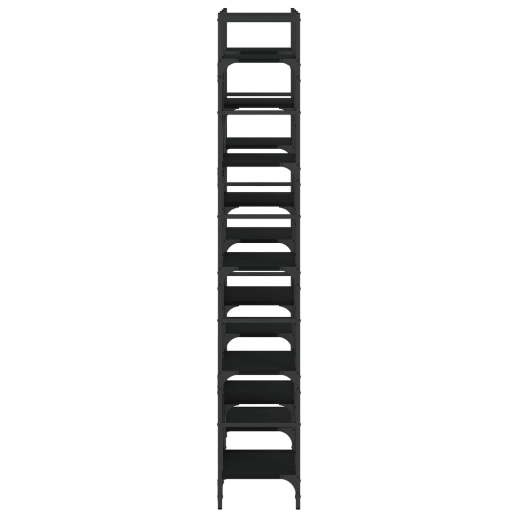 Bibliothèque noir 127,5x28,5x172,5 cm bois d'ingénierie - XIOS
