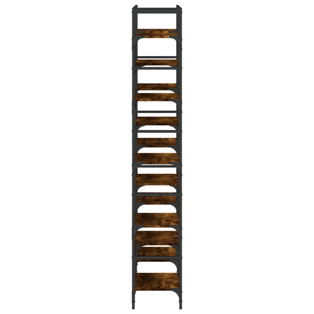 Bibliothèque chêne fumé 127,5x28,5x172,5 cm bois d'ingénierie