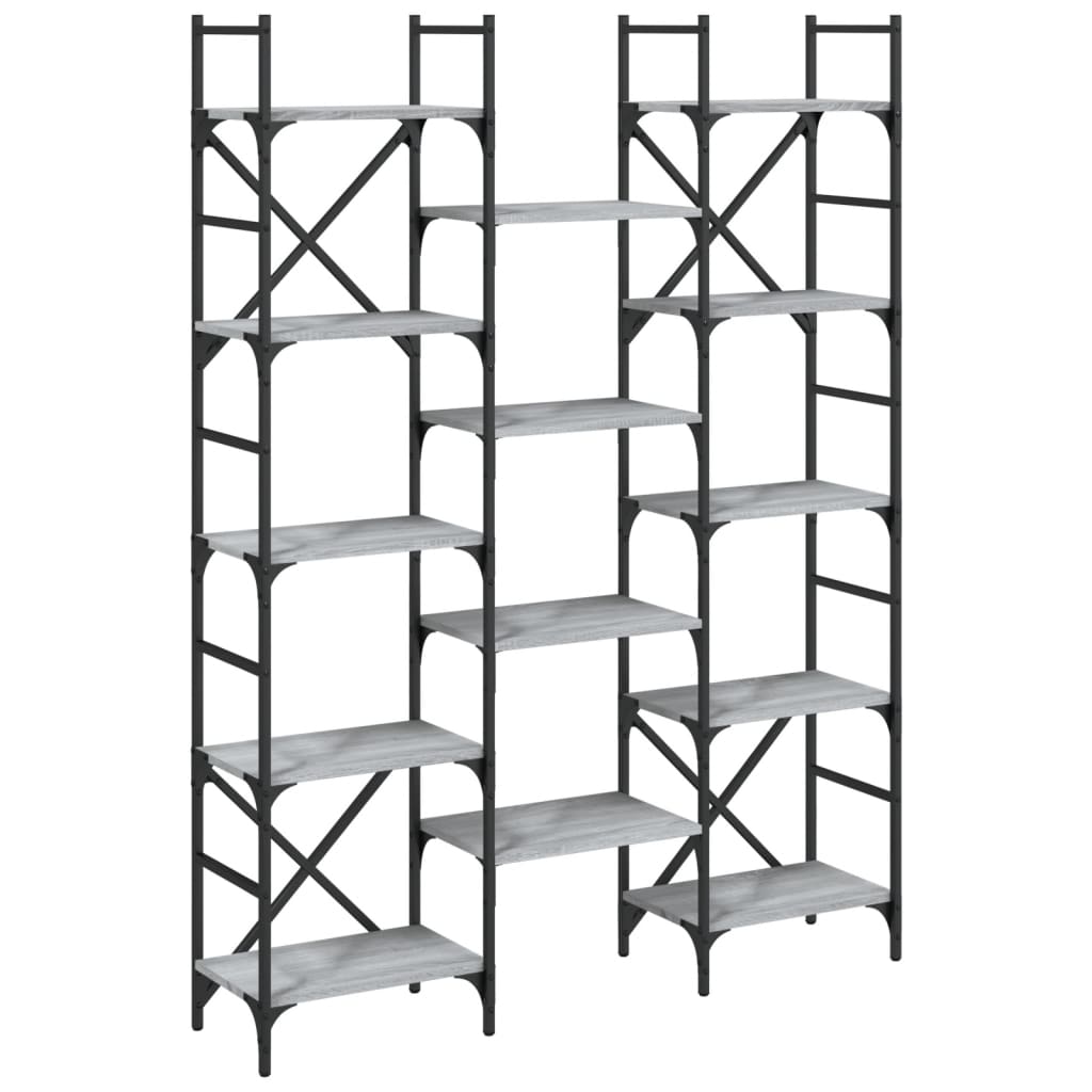 Bibliothèque sonoma gris 127,5x28,5x172,5 cm bois d'ingénierie - XIOS