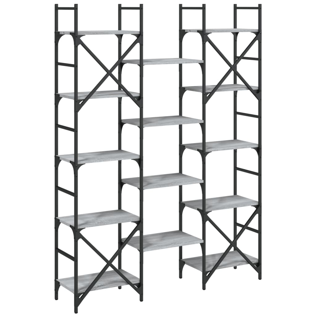 Bibliothèque sonoma gris 127,5x28,5x172,5 cm bois d'ingénierie - XIOS