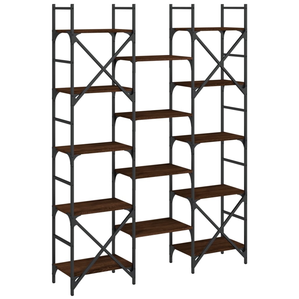 Bibliothèque chêne marron 127,5x28,5x172,5 cm bois d'ingénierie - XIOS