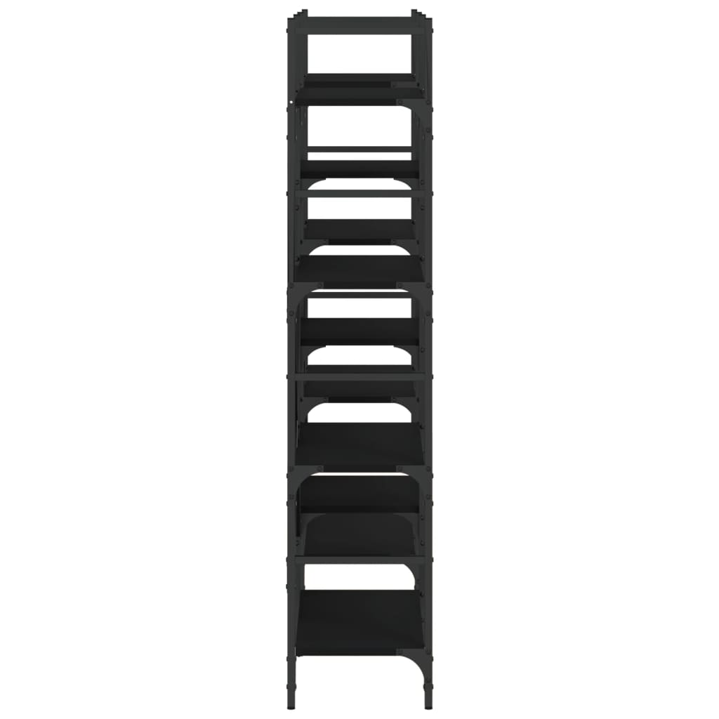 Bibliothèque noir 160x28,5x136,5 cm bois d'ingénierie - XIOS
