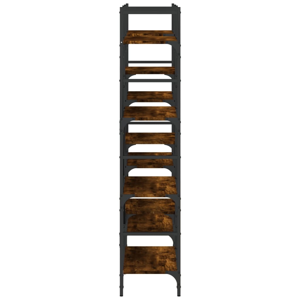 Bibliothèque chêne fumé 160x28,5x136,5 cm bois d'ingénierie - XIOS