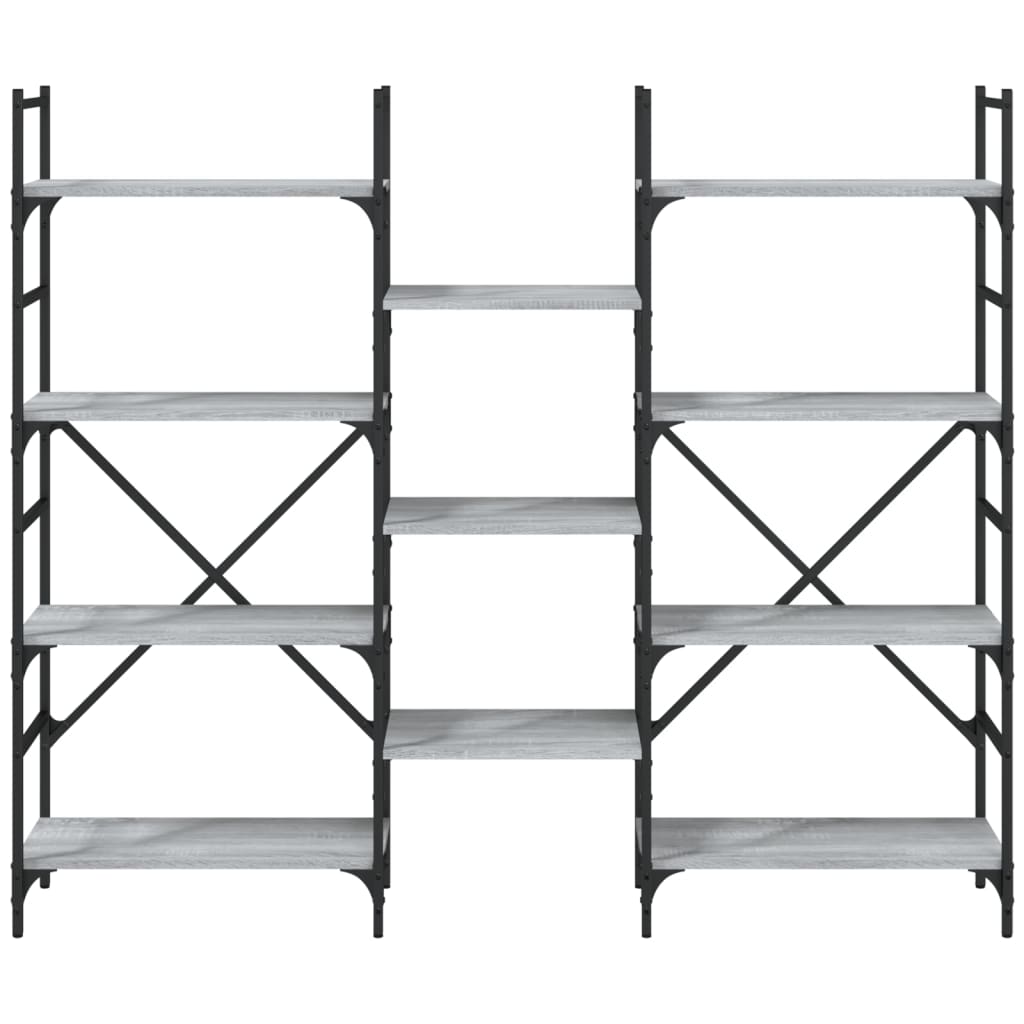 Bibliothèque sonoma gris 160x28,5x136,5 cm bois d'ingénierie - XIOS