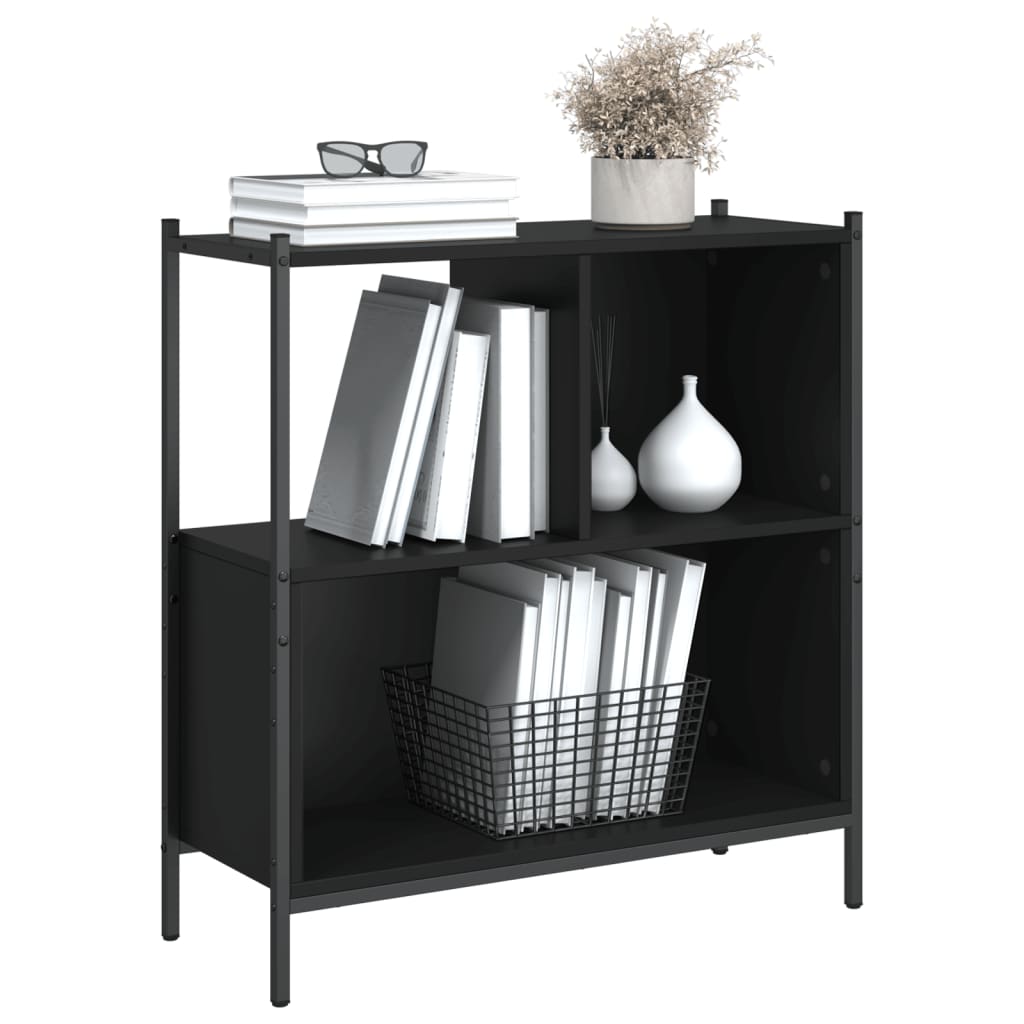 Bibliothèque noir 72x28x77,5 cm bois d'ingénierie - XIOS