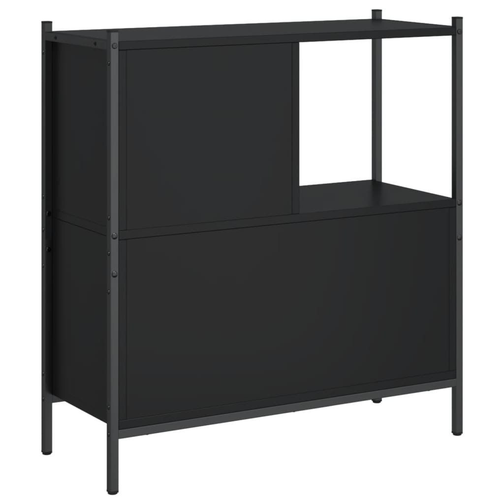 Bibliothèque noir 72x28x77,5 cm bois d'ingénierie - XIOS