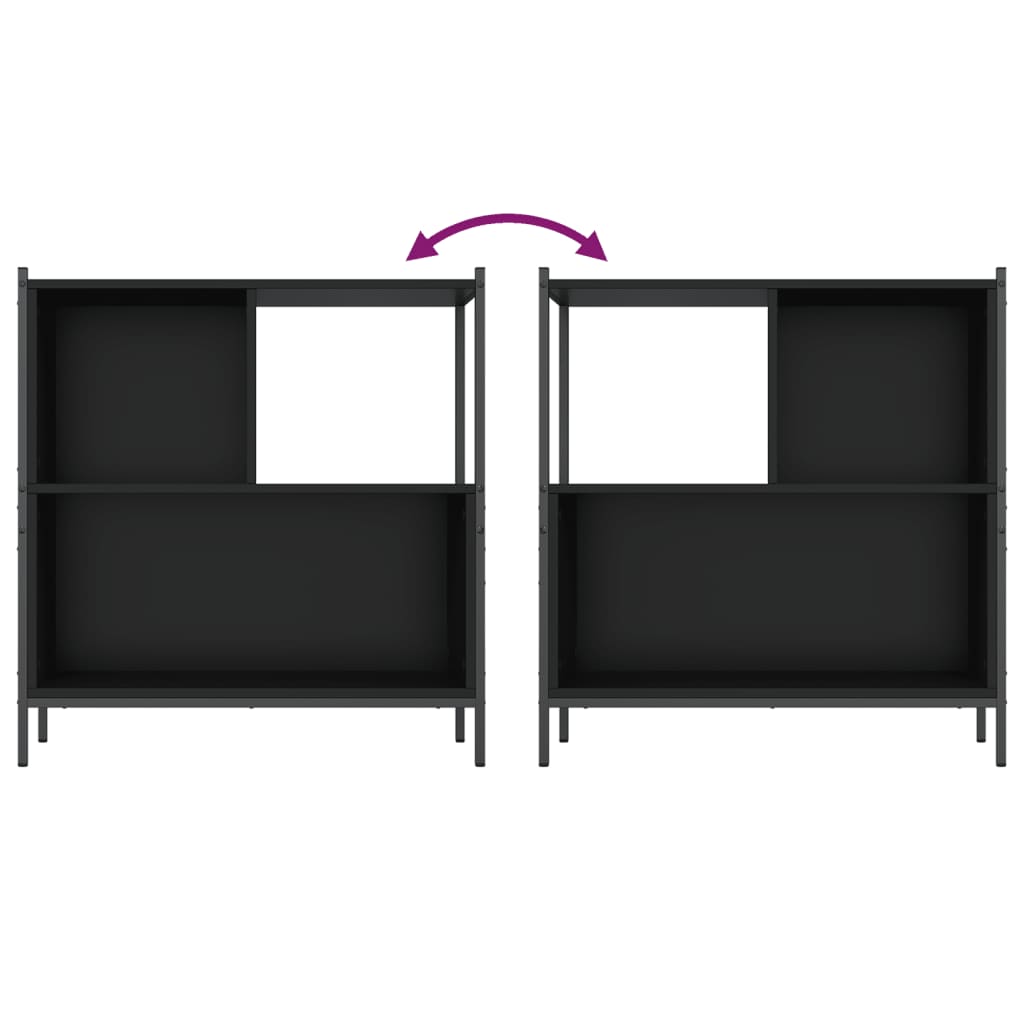Bibliothèque noir 72x28x77,5 cm bois d'ingénierie - XIOS