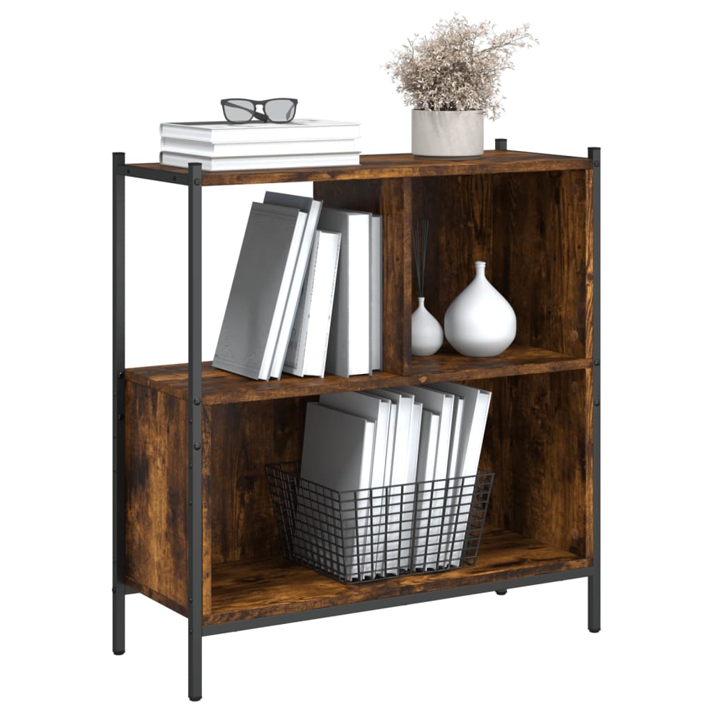 Bibliothèque chêne fumé 72x28x77,5 cm bois d'ingénierie - XIOS