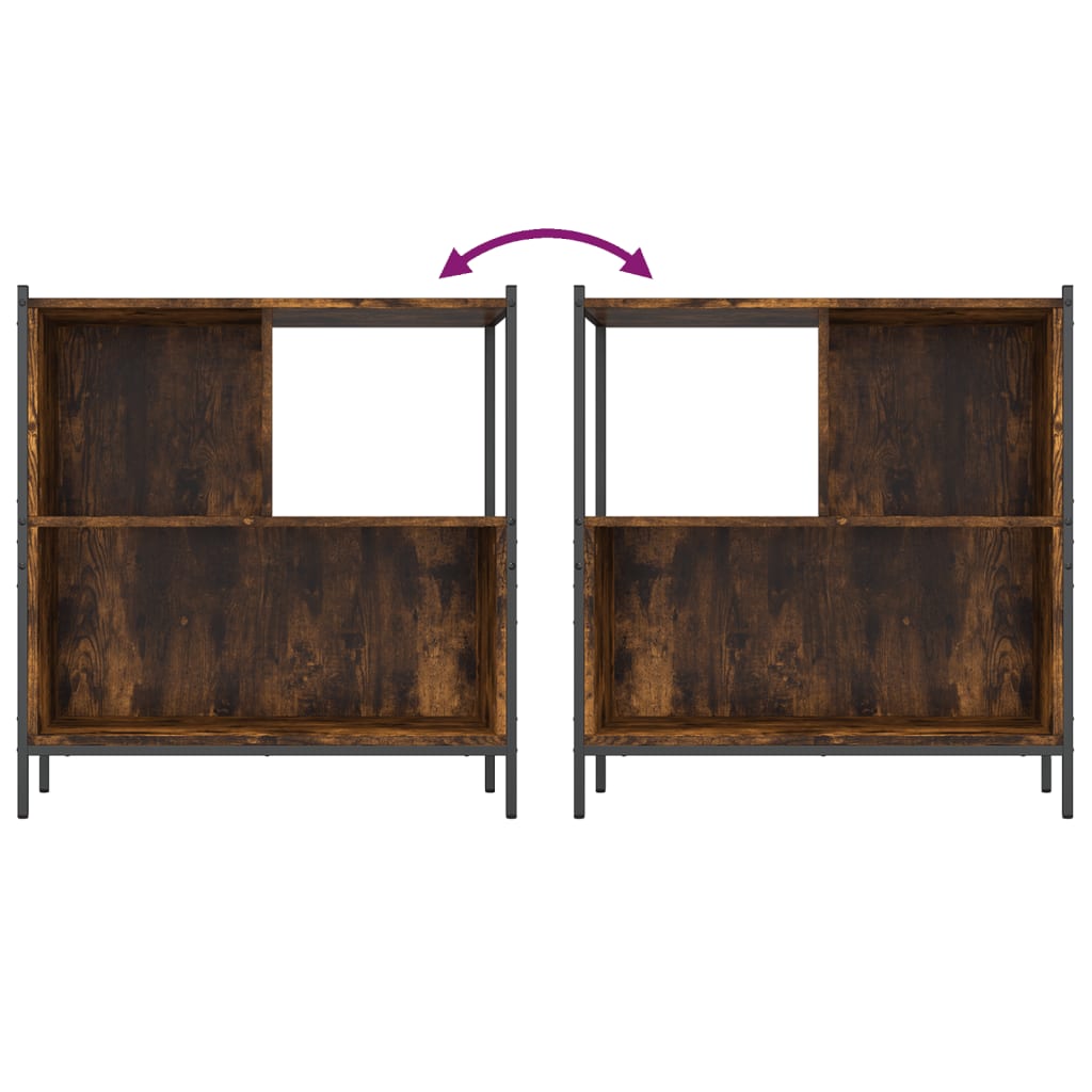 Bibliothèque chêne fumé 72x28x77,5 cm bois d'ingénierie - XIOS
