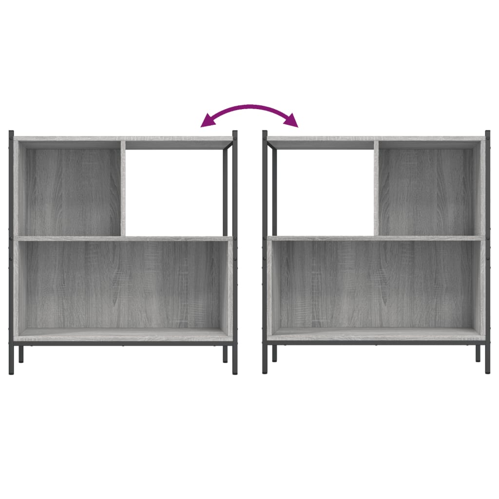 Bibliothèque sonoma gris 72x28x77,5 cm bois d'ingénierie - XIOS