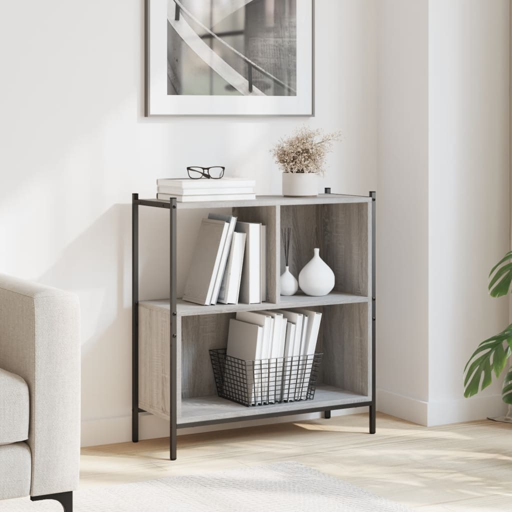 Bibliothèque sonoma gris 72x28x77,5 cm bois d'ingénierie - XIOS