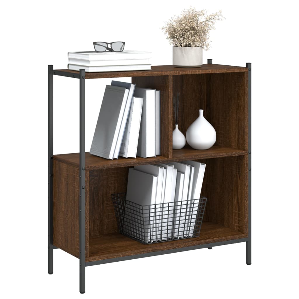 Bibliothèque chêne marron 72x28x77,5 cm bois d'ingénierie - XIOS