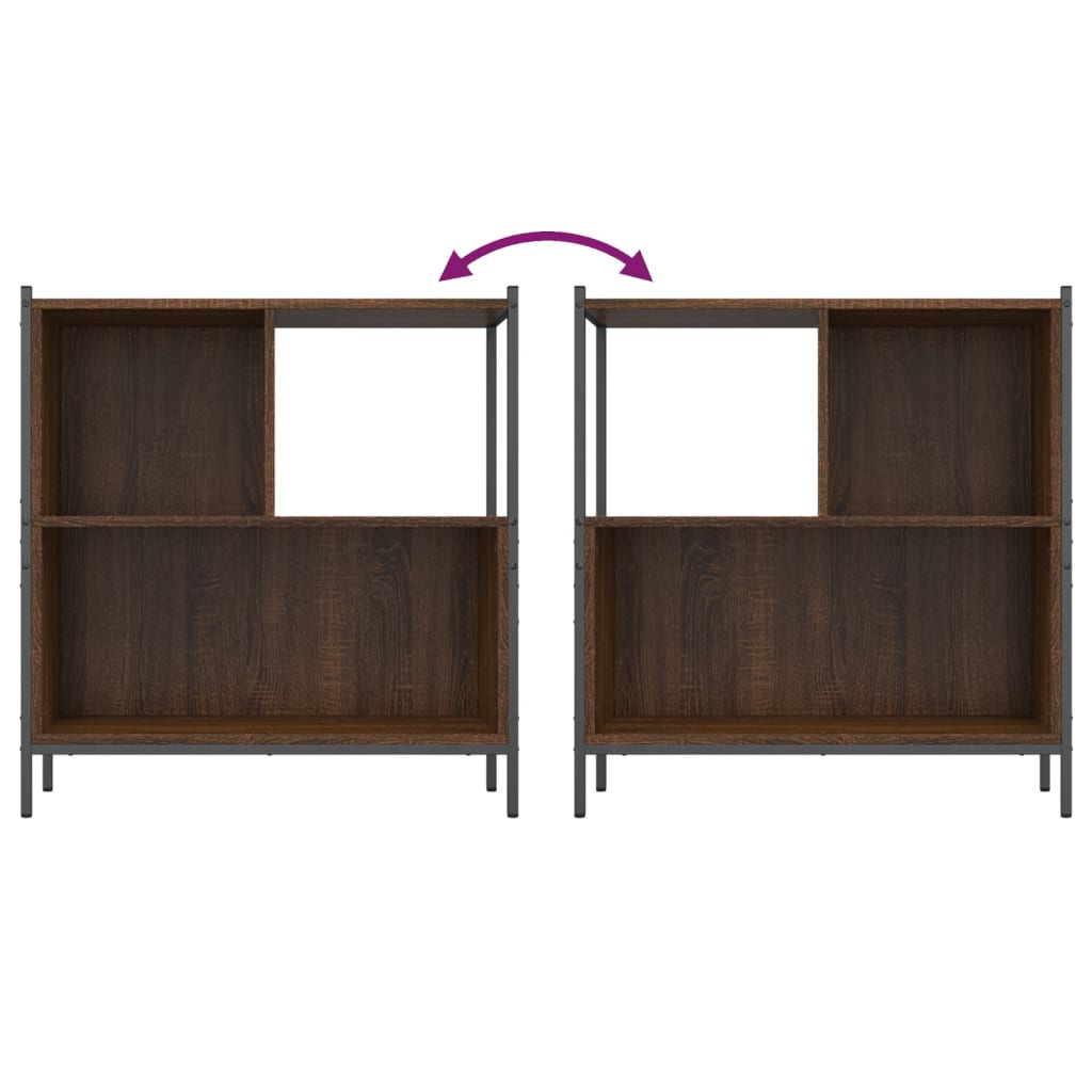 Bibliothèque chêne marron 72x28x77,5 cm bois d'ingénierie - XIOS