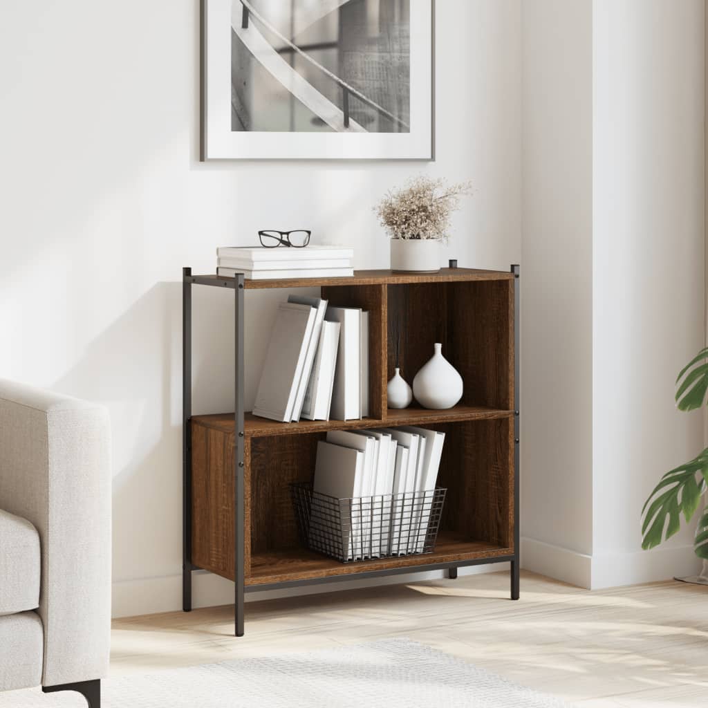 Bibliothèque chêne marron 72x28x77,5 cm bois d'ingénierie - XIOS