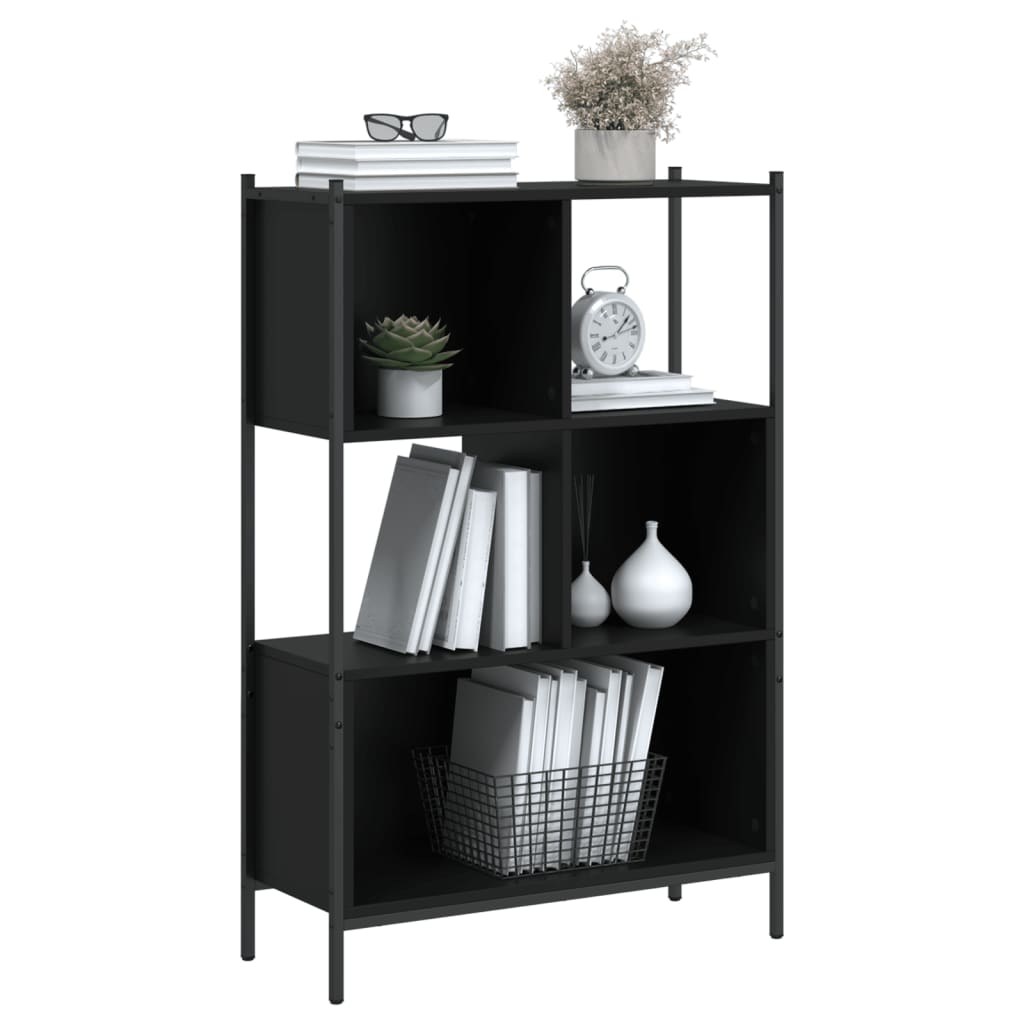Bibliothèque noir 72x28x109 cm bois d'ingénierie - XIOS