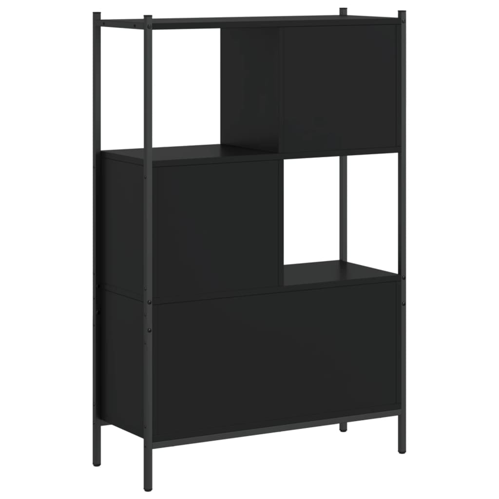 Bibliothèque noir 72x28x109 cm bois d'ingénierie - XIOS