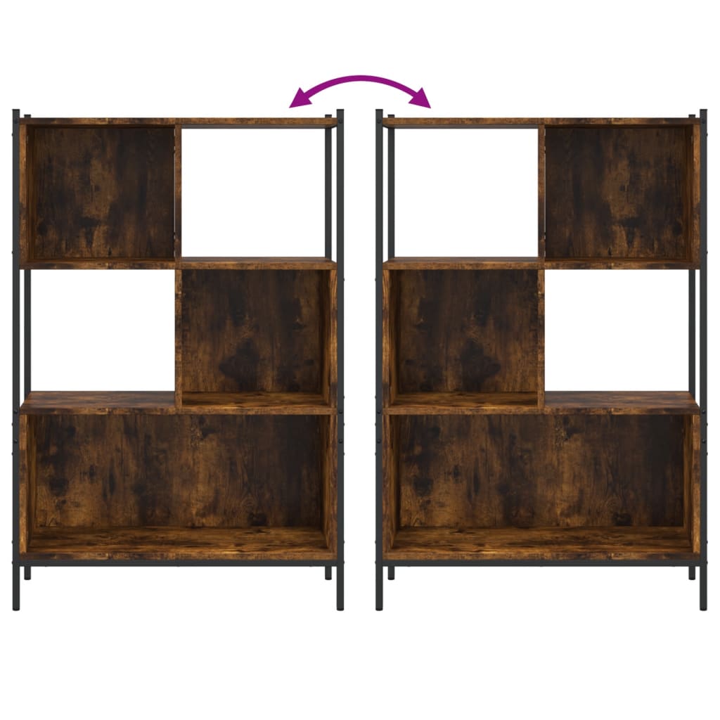 Bibliothèque chêne fumé 72x28x109 cm bois d'ingénierie - XIOS