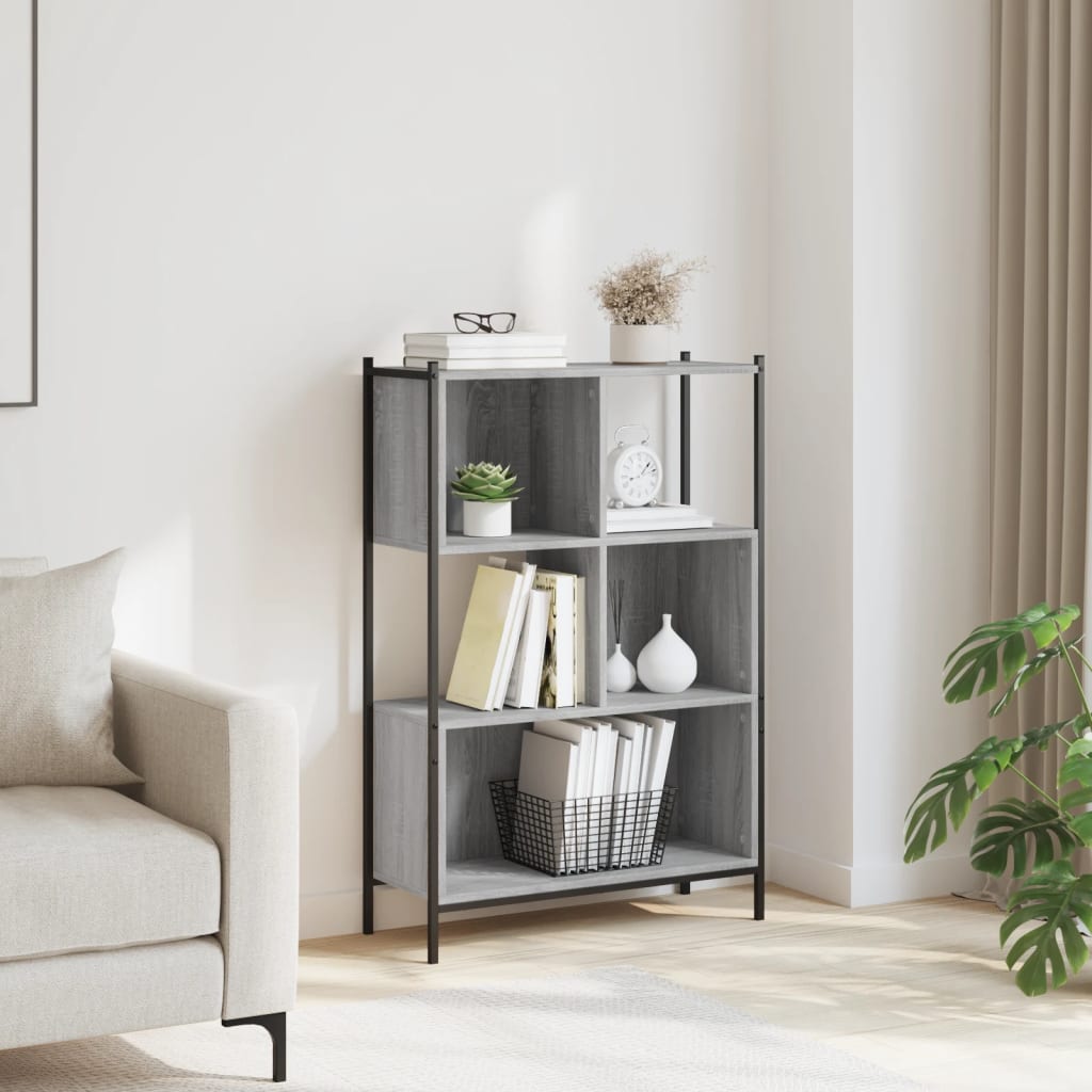 Bibliothèque sonoma gris 72x28x109 cm bois d'ingénierie - XIOS