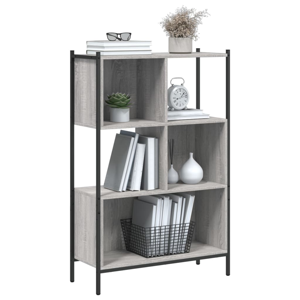 Bibliothèque sonoma gris 72x28x109 cm bois d'ingénierie - XIOS