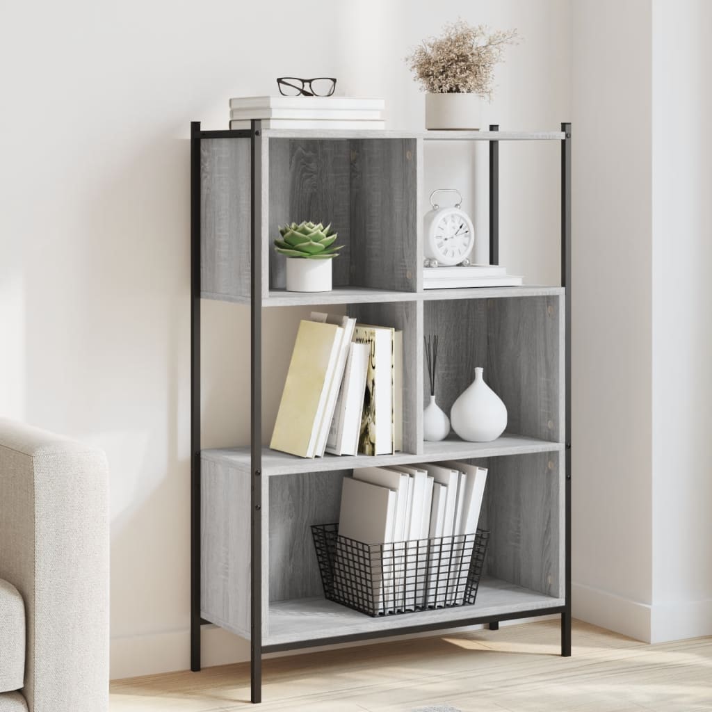 Bibliothèque sonoma gris 72x28x109 cm bois d'ingénierie - XIOS