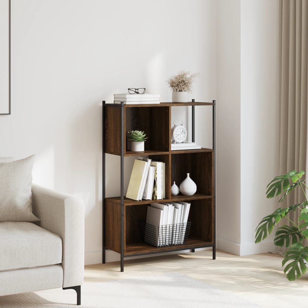 Bibliothèque chêne marron 72x28x109 cm bois d'ingénierie - XIOS