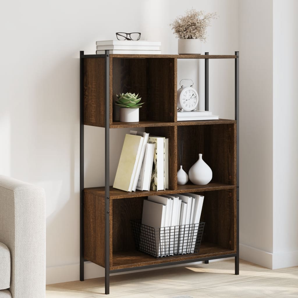 Bibliothèque chêne marron 72x28x109 cm bois d'ingénierie - XIOS