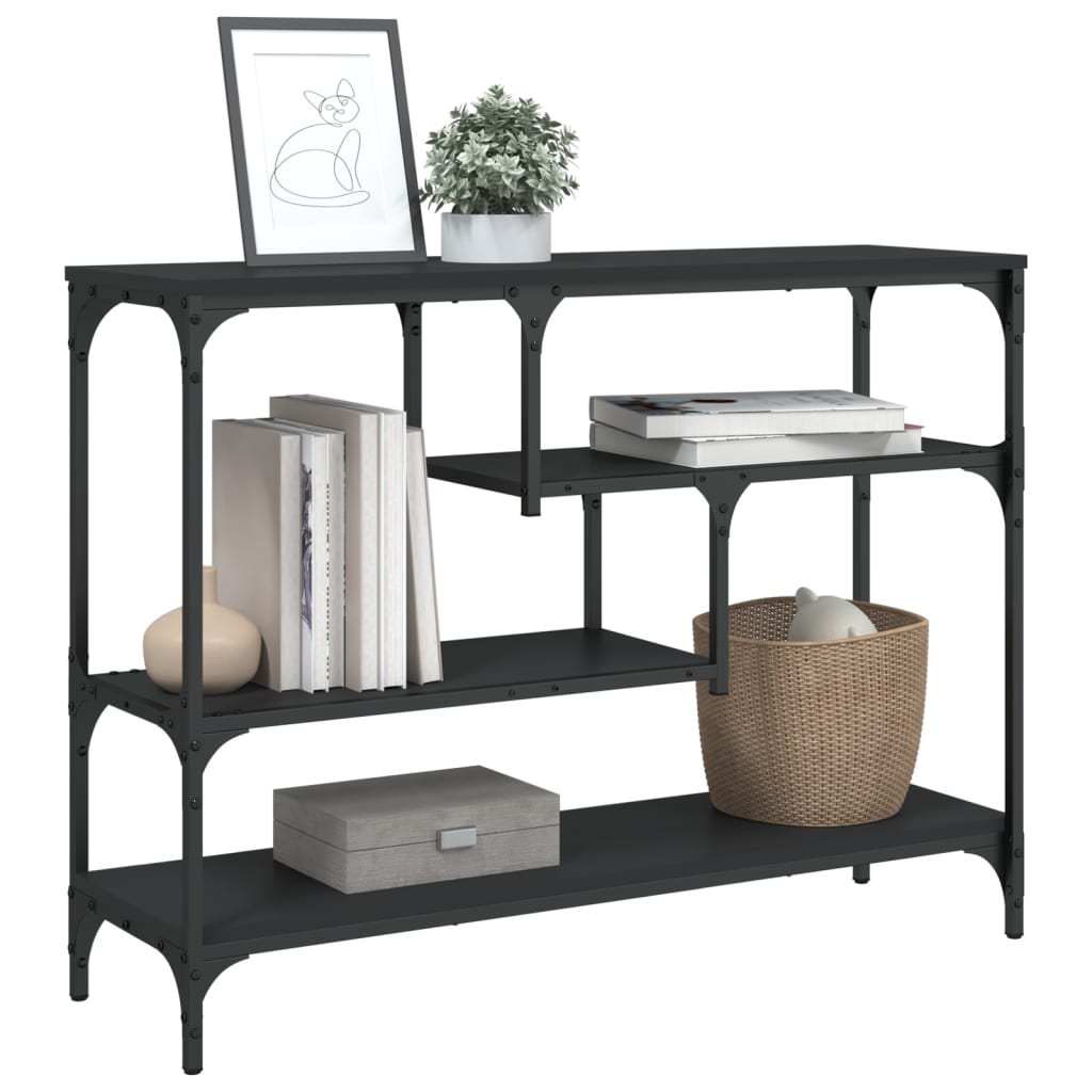 Table console noir 100x30x75 cm bois d'ingénierie - XIOS