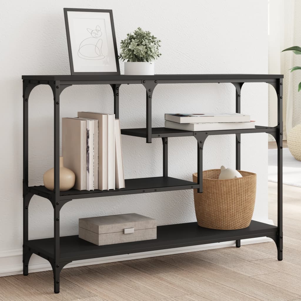 Table console noir 100x30x75 cm bois d'ingénierie - XIOS