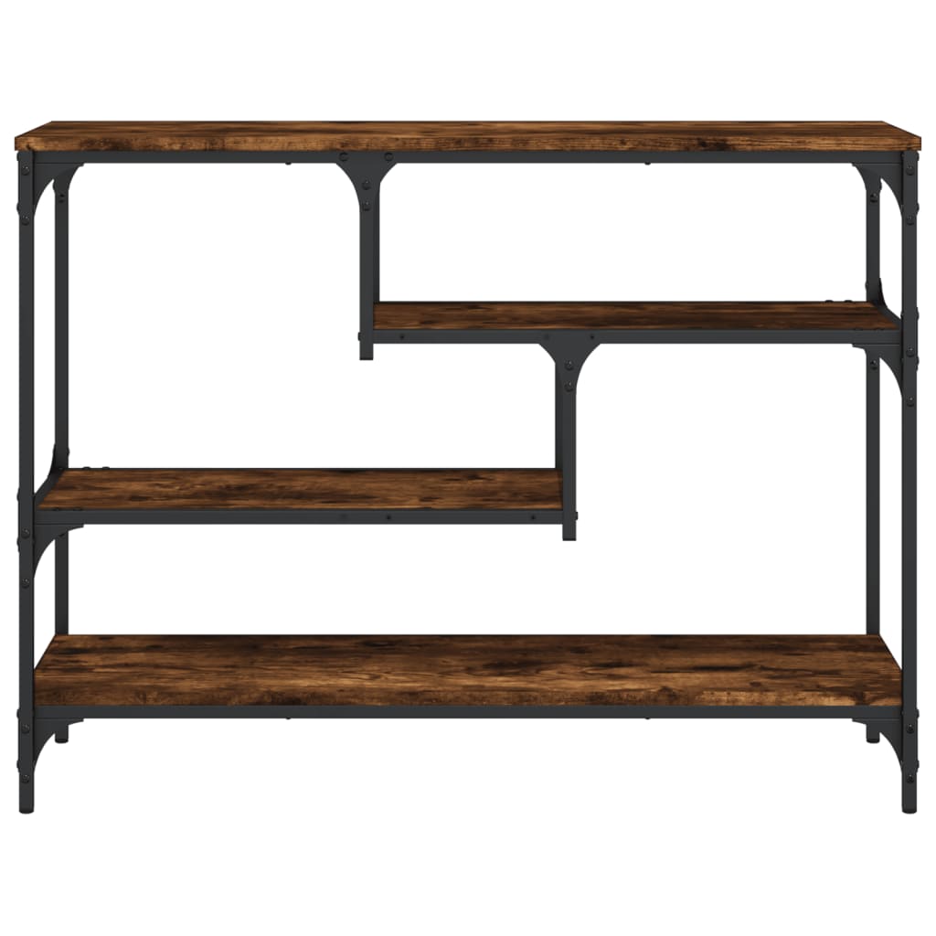 Table console chêne fumé 100x30x75 cm bois d'ingénierie - XIOS