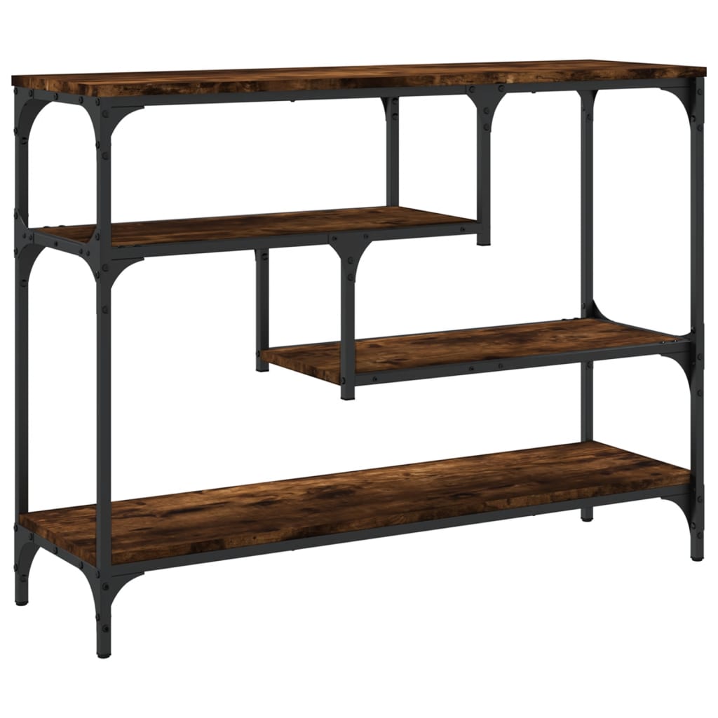 Table console chêne fumé 100x30x75 cm bois d'ingénierie - XIOS