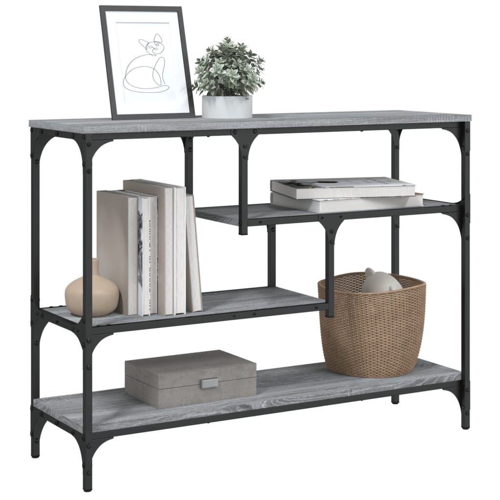 Table console sonoma gris 100x30x75 cm bois d'ingénierie - XIOS