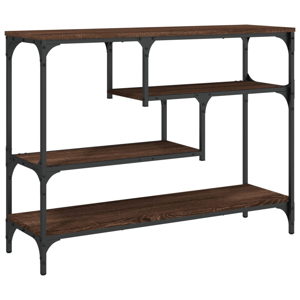 Table console chêne marron 100x30x75 cm bois d'ingénierie - XIOS