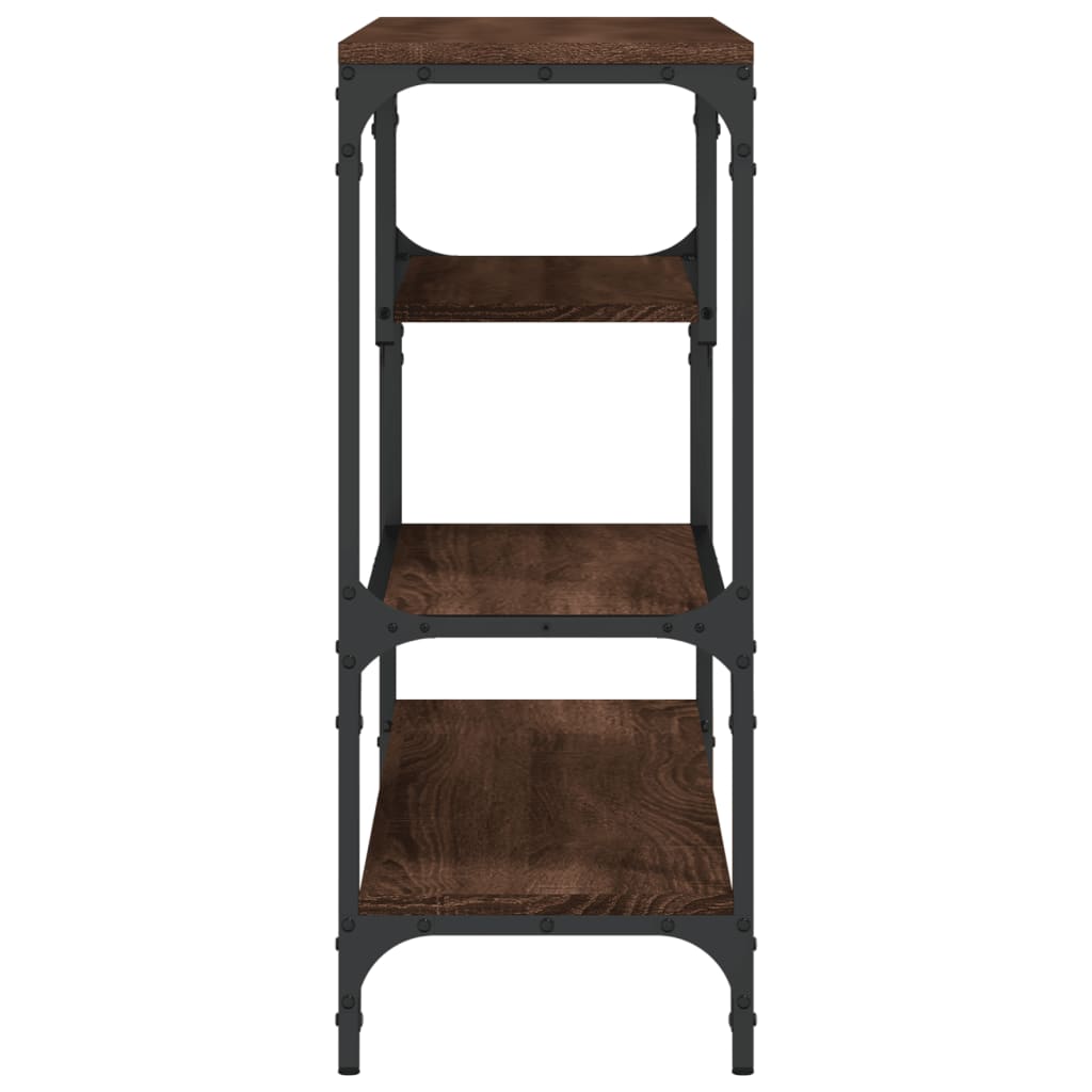 Table console chêne marron 100x30x75 cm bois d'ingénierie - XIOS