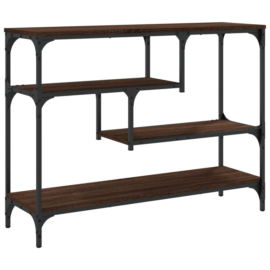 Table console chêne marron 100x30x75 cm bois d'ingénierie - XIOS