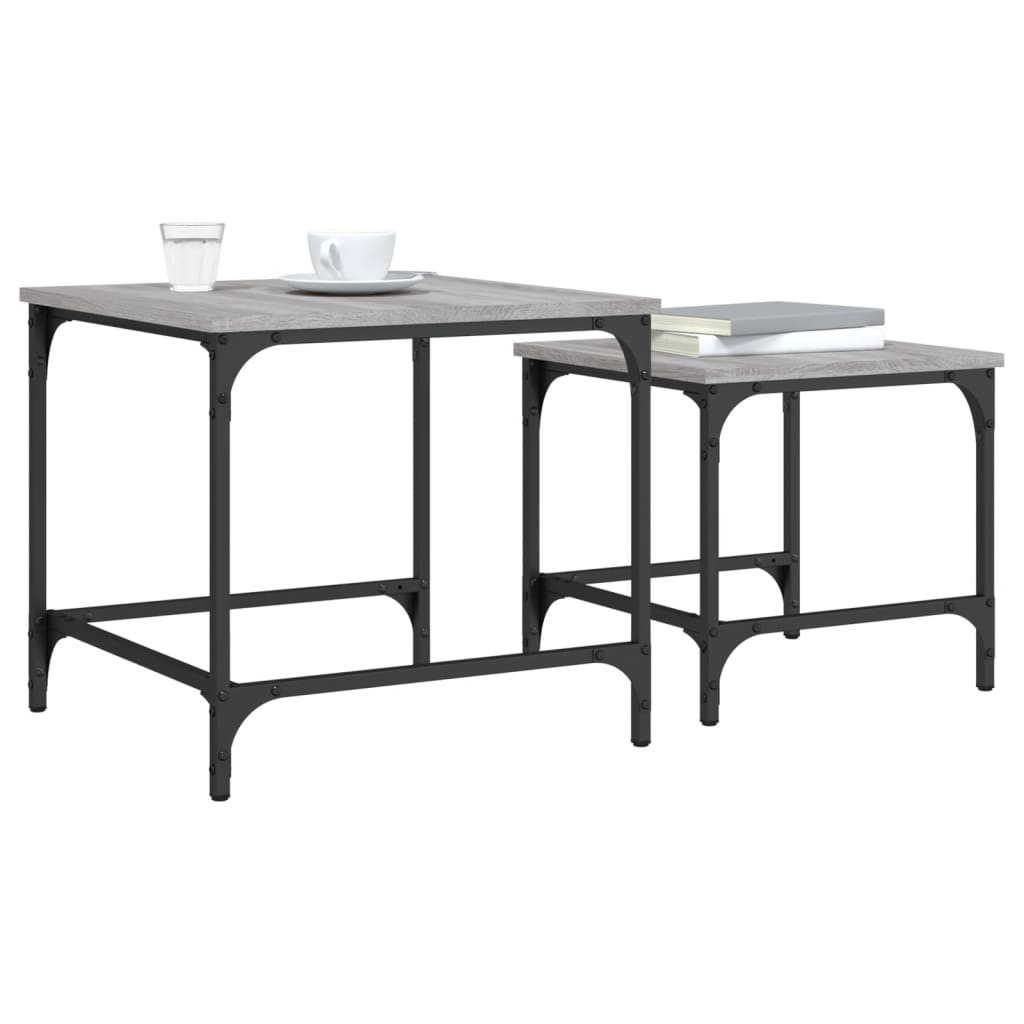 Tables basses gigognes 2 pcs sonoma gris bois d'ingénierie - XIOS