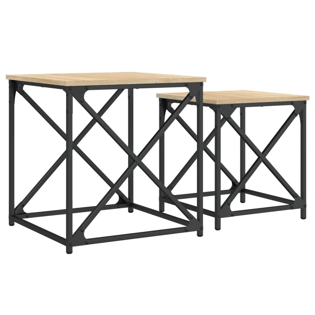 Tables basses gigognes 2 pcs chêne sonoma bois d'ingénierie - XIOS