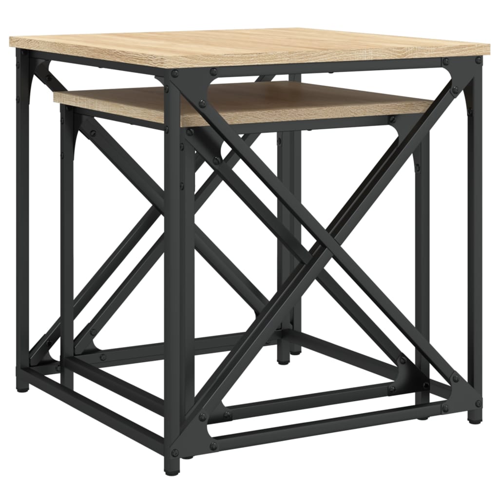 Tables basses gigognes 2 pcs chêne sonoma bois d'ingénierie - XIOS