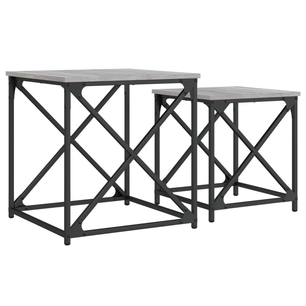 Tables basses gigognes 2 pcs sonoma gris bois d'ingénierie - XIOS
