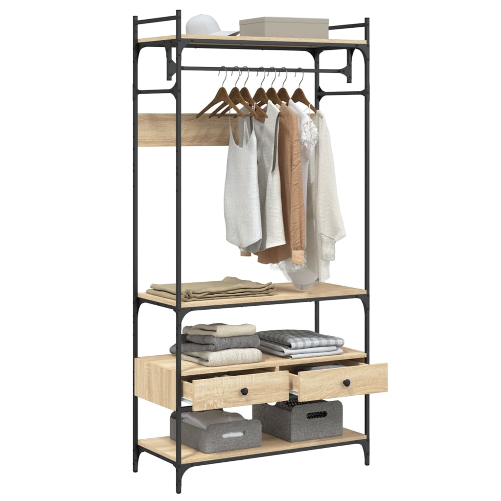 Armoire à tiroirs chêne sonoma 89x39x184,5 cm bois d'ingénierie - XIOS